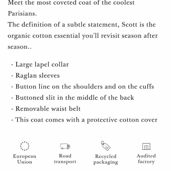 Imported Sezane Scott trench coat camel NEW - Picture 7 of 16